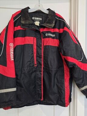 Vintage Yamaha Jacket Winter Snowmobile Mens Red Black